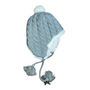 EUC RH Restoration Hardware Baby & Child Cable Knit & Luxe Faux Fur Hat